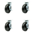 thumbnail image 1 of 8 Inch Phenolic Caster Set with Roller Bearings and Brake/Swivel Lock SCC, 1 of 2