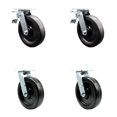 thumbnail image 1 of 8 Inch Phenolic Swivel Caster Set with Ball Bearing 2 Total Lock Brake SCC, 1 of 2