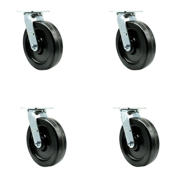 8 Inch Phenolic Swivel Caster Set with Roller Bearing and Swivel Lock SCC