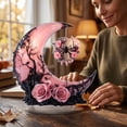 thumbnail image 1 of 8 Inch Pink Moon and Bat Halloween Table Decor, Spooky Home Centerpiece Sign, 1 Set, 1 of 5