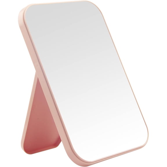 8-Inch Pink Princess Desktop Mirror, Dual-Purpose Square Table, Desk & Wall Hanging Vanity Mirror for Girls