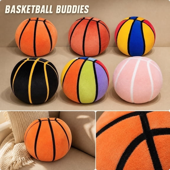 8 Inch Pink Stuffed Basketball Plush Toys, Basketball Decor, Basketball Birthday Party Decorations, Sports Decor, Soft Plush Ball for Play, Suitable As Birthday Gift, for Use As