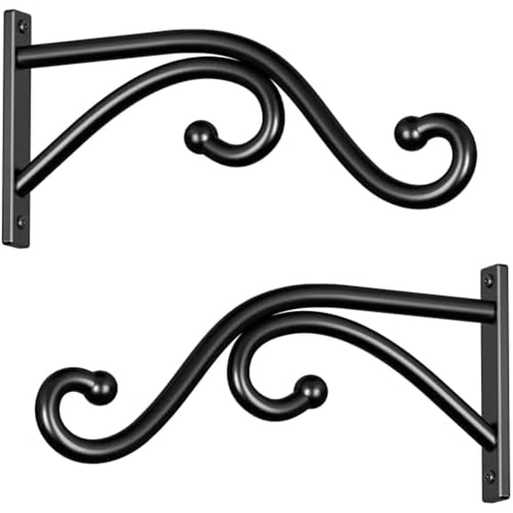 8 Inch Plant Hanger Plant Hook - 2 Pack Metal Plant Bracket Wall Hooks, Modern Designfor Hanging Flower Basket, Lanterns, Bird Feeder, Wind Chimes Indoor & Outdoor.