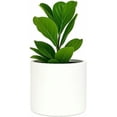 thumbnail image 1 of 8 Inch Plant Pot with Drainage Plug — Premium Lightweight Fiberstone Matte White Planter - Indoor & Outdoor Planter - 8 Inch Pots for Plants - Weather Resistant & UV Resistant, 1 of 6