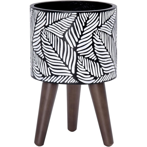 8 Inch Planter Pot with Stand, Mid-Century Tall Plant Pot lightweight with Legs for Indoor