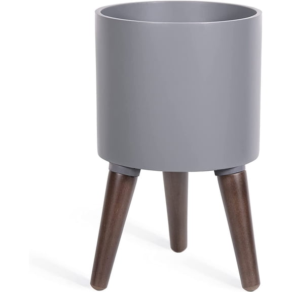 8 Inch Planter Pot with Stand, Mid-Century Tall Plant Pot with Legs for Indoor