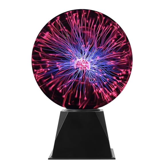 8 Inch Plasma Ball Atmosphere Lamp, Touch & Sound Activated Plasma Globe with Red Electric Lighting, Novelty Light for Party, Home Prop, Bedroom Room Decor