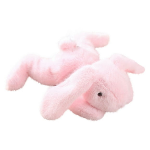 8 Inch Plush Bunny Stuffed Animal Soft Furry Rabbit Hand Toy Miniature Lifelike Animal Figurine for Desk Decoration Backpack Pendant Holiday Gift, Pink