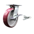 thumbnail image 1 of 8 Inch Poly on Aluminum Caster with Roller Bearing and Brake/Swivel Lock SCC, 1 of 2