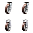 thumbnail image 1 of 8 Inch Polyurethane Caster Set with Ball Bearings 2 Swivel 2 Rigid SCC, 1 of 2