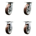 thumbnail image 1 of 8 Inch Polyurethane Caster Set with Roller Bearings 2 Swivel 2 Rigid SCC, 1 of 2