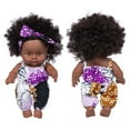 thumbnail image 1 of 8-Inch Poseable Doll, Realistic Black Doll with Curly Hair for Collectors and Emotional Companionship(B), 1 of 3