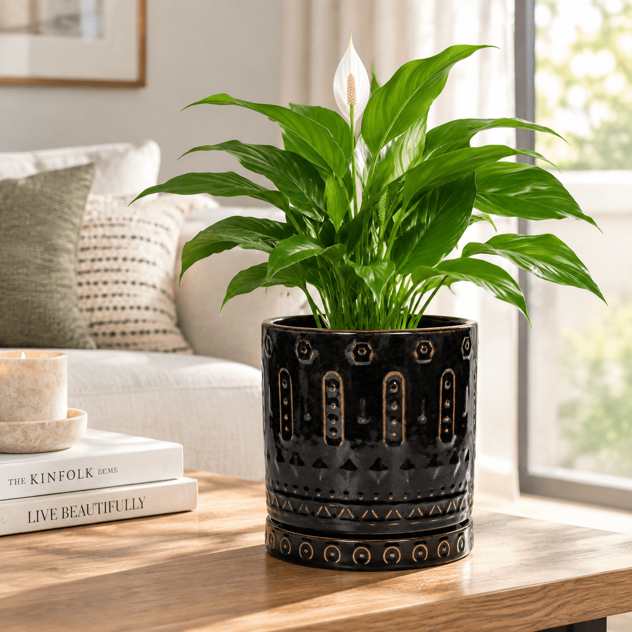 8 Inch Pots For Ceramic Plant Pot Indoor Outdoor Round Planter With ...