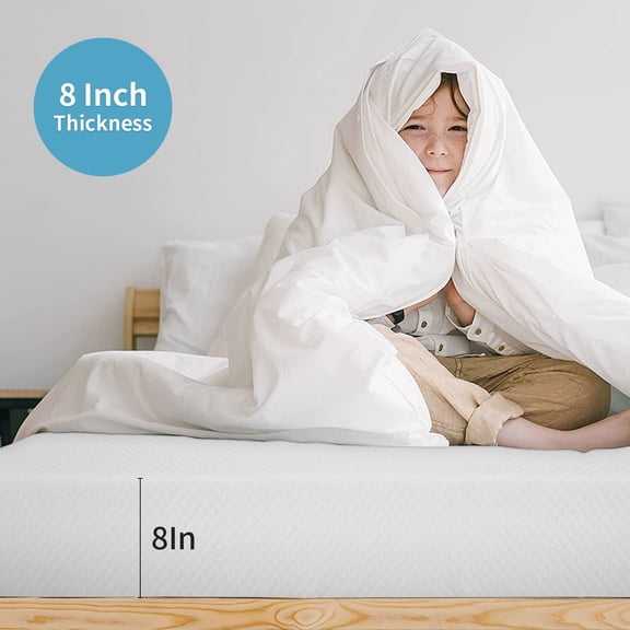 8 Inch Queen Gel Memory Foam Mattress Fiberglass Free/CertiPUR-US Certified/Bed-in-a-Box/Cool Sleep & Comfy Support