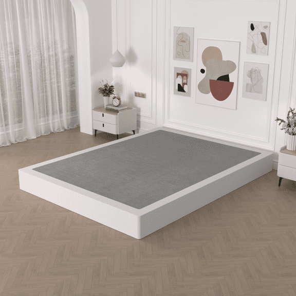 Awesofurni 8-inch Queen Box Spring, Heavy Duty Metal Mattress Foundation with Fabric Cover, Easy Assembly, Noise-Free