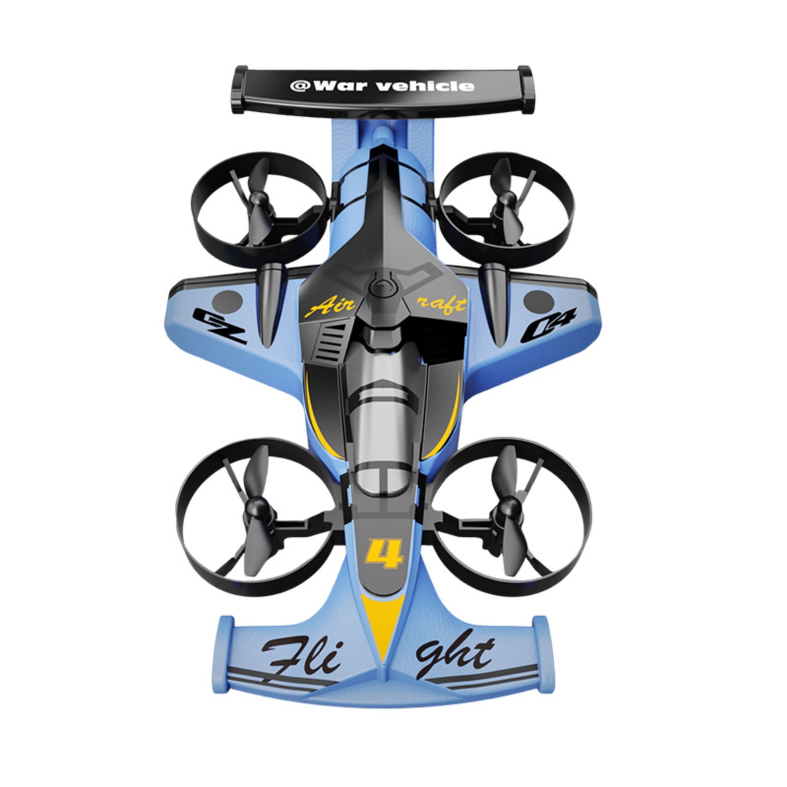 8 Inch RC Land Quadcopter Drift Toy Car 2 in 1 Remote Control Aircraft with 360 Degree Flip and Headless Mode for Outdoor Stunt Racing Blue