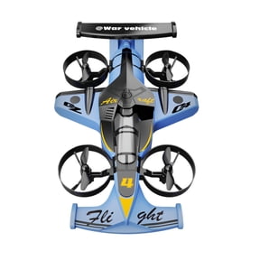 8 Inch RC Land Quadcopter Drift Toy Car 2 in 1 Remote Control Aircraft with 360 Degree Flip and Headless Mode for Outdoor Stunt Racing Blue