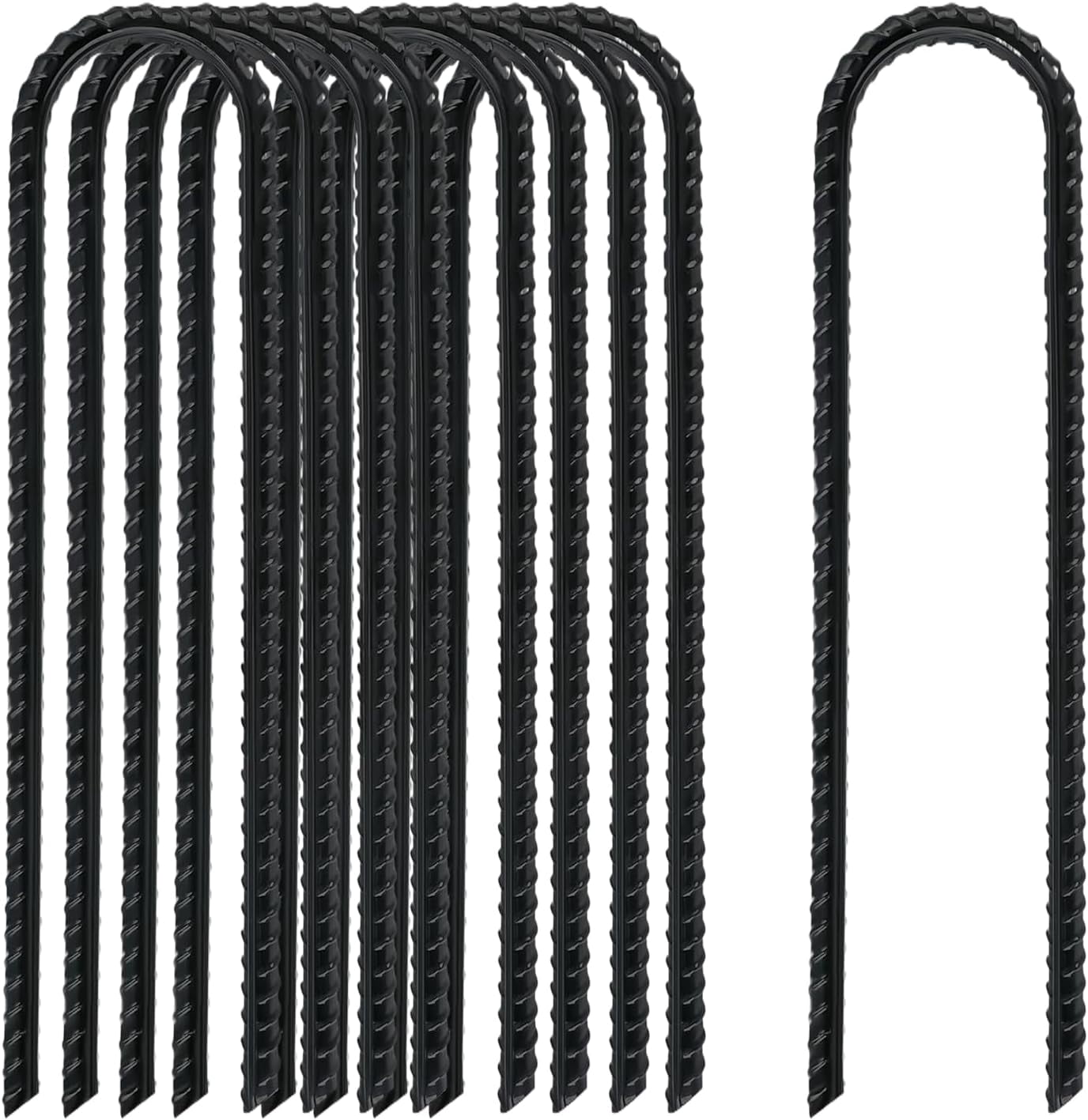 8 Inch Rebar Stakes Heavy Duty, 10 Pack Garden Stake U-Hook ...