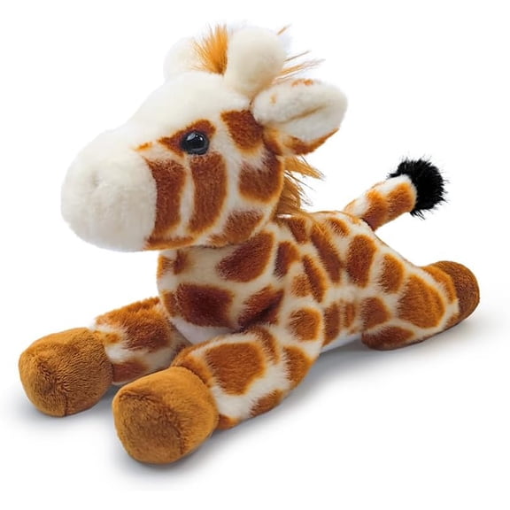 8 Inch Reclining Realistic Giraffe Stuffed Animal Plush, Soft Fluffy Wildlife Toy, Early Learning Teaching Aid & Kids Birthday Present