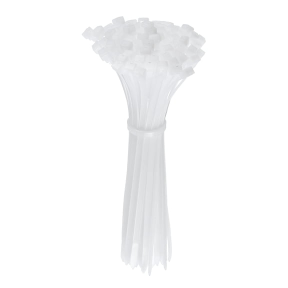 8 Inch  Releasable Cable Ties Adjustable Zip Ties Removable Indoor Outdoor Tie Wraps White 100Pcs