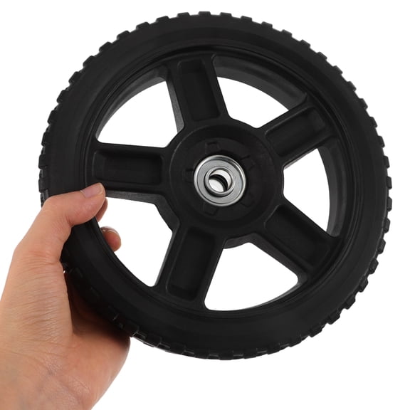 8 Inch Replacement Lawn Mower Wheels with Rubber and Plastic Casters for Garden Landscaping and Outdoor Lawn Equipment
