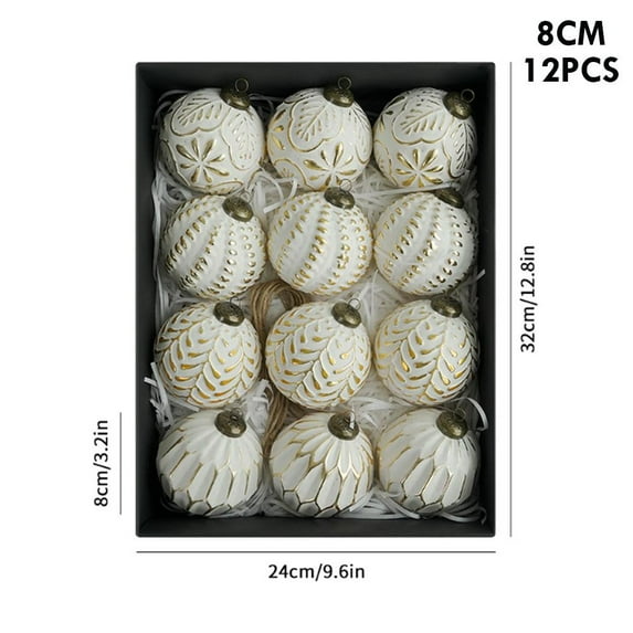 8 Inch Retro Christmas Ball Ornaments, Reflective Plastic for Long-Lasting Color, Perfect for Holiday Tree Decorating