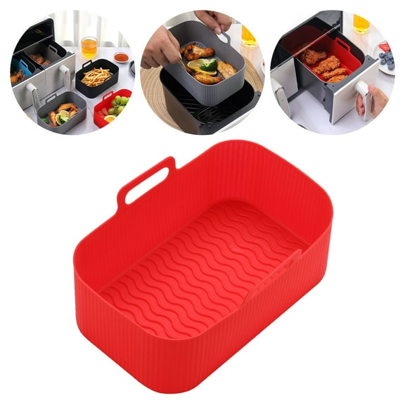 8 Inch Reusable Air Fryer Silicone Basket Liners, Air Fryer Pot Liners, Non-Stick Baking Basket, Fits 5QT+ Fryers Reusable Baking Tray Oven, Perfect for Cooking, Easy Clean
