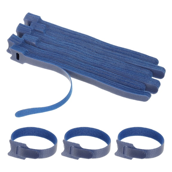 8 Inch Reusable Cable Ties, 60 Pcs Adjustable Hook and Loop Fastening Cord Organizer Blue