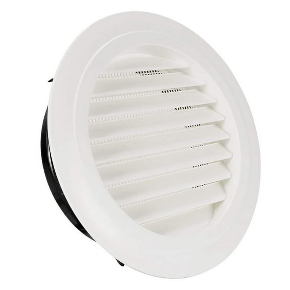 8 Inch Round ABS Louver Grille Cover White Soffit Vent with Built-In Fly Screen Mesh for Bathroom Office Kitchen Ventilation