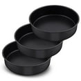 thumbnail image 1 of 8 Inch Round Cake Pan Set of 3, Vesteel Stainless Steel Cake Baking Pans for Layer/Birthday/Wedding Cake, Nonstick & Heavy Duty, 1 of 7