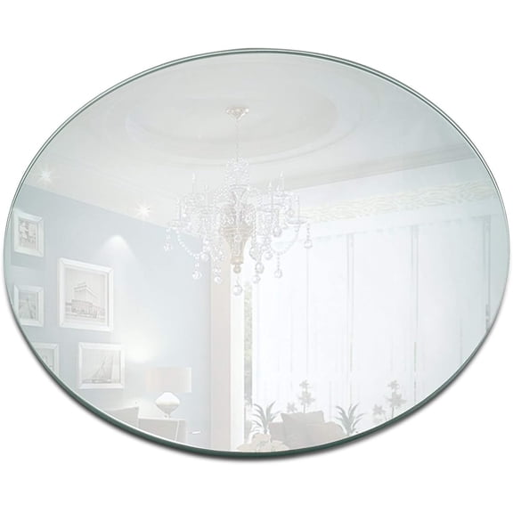 8 Inch Round Mirror Plate, Set of 12-1.5mm Thick Glass Plate Mirror Tiles w/Smooth Edges - Perfect Candle Wedding Centerpiece Table Decorations, Home Accent Wall Decor, & More - PARNOO