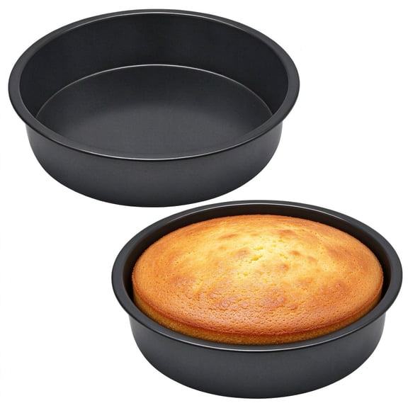 Celsyestra 8 x 2 Inch Round Cake Pans, Nonstick Carbon Steel Baking Pans, Oven & Dishwasher Safe - 2 Pack