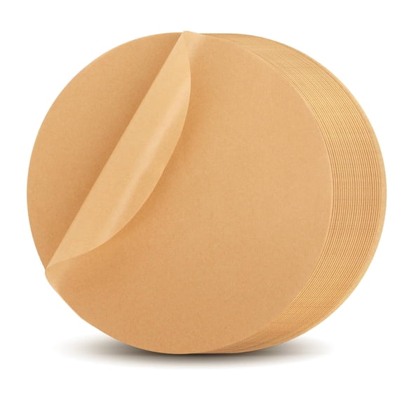 8 Inch Round Parchment Paper, 200Pcs Precut Baking Sheets for Cakes, Bread, Cookies, Non Stick, Waterproof, Tear Resistant, Fits Standard Pans, Brown