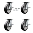 thumbnail image 1 of 8 Inch Rubber on Aluminum Caster Set with Ball Bearings and Brakes/Swivel Locks, 1 of 2