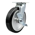 thumbnail image 1 of 8 Inch Rubber on Aluminum Swivel Caster with Roller Bearing and Brake SCC, 1 of 2