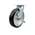 thumbnail image 1 of 8 Inch Rubber on Aluminum Swivel Caster with Roller Bearing and Brake SCC, 1 of 2