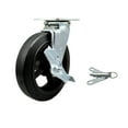 thumbnail image 1 of 8 Inch Rubber on Steel Caster with Roller Bearing and Brake/Swivel Lock SCC, 1 of 2