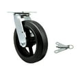 thumbnail image 1 of 8 Inch Rubber on Steel Swivel Caster with Roller Bearing and Swivel Lock SCC, 1 of 2
