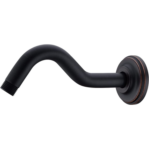 8 Inch S-Shape Curved Shower Arm with Flange Stainless Steel Shower Head Extension Replacement Pipe Arm,Oil Rubbed Bronze