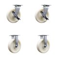 thumbnail image 1 of 8 Inch SS Nylon Caster Set with Delrin Bearings 2 Brakes 2 Rigid SCC, 1 of 2