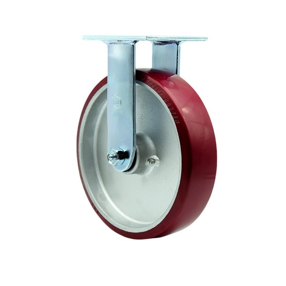 8 Inch SS Poly on Aluminum Wheel Rigid Caster with Ball Bearing SCC