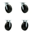 thumbnail image 1 of 8 Inch SS Polyolefin Caster Set with Ball Bearings 2 Swivel Lock 2 Rigid SCC, 1 of 2