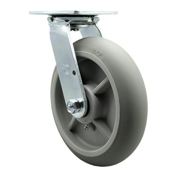 8 Inch SS Thermoplastic Rubber Wheel Swivel Caster with Ball Bearing SCC