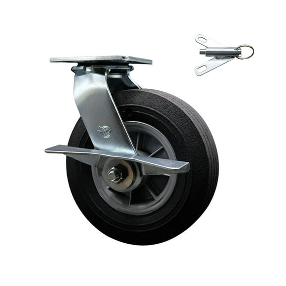 8 Inch Semi Pneumatic Wheel Swivel Caster with Brake and Bolt Swivel Lock SCC