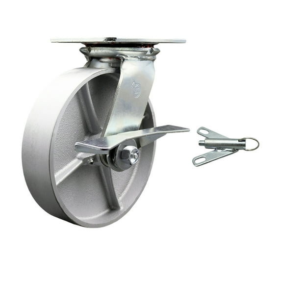 8 Inch Semi Steel Caster with Roller Bearing and Brake/Swivel Lock SCC