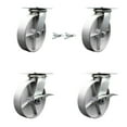 thumbnail image 1 of 8 Inch Semi Steel Swivel Caster Set 2 Swivel Locks 2 Brakes Service Caster, 1 of 2