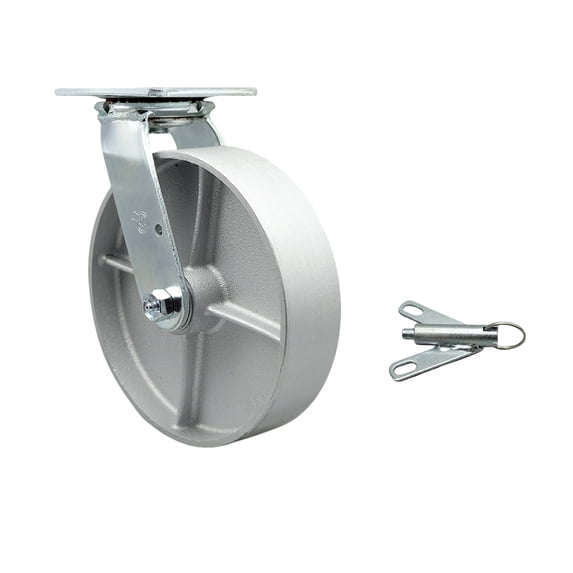 8 Inch Semi Steel Swivel Caster with Roller Bearing and Swivel Lock SCC