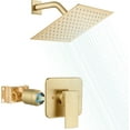 thumbnail image 1 of 8 Inch Shower Head and Handle Set Square Shower Faucet Set Bathroom Rainfall Shower System Stainless Steel Showerhead Single Function Shower Trim Kit,Female Thread Valve,Brushed Gold, 1 of 14