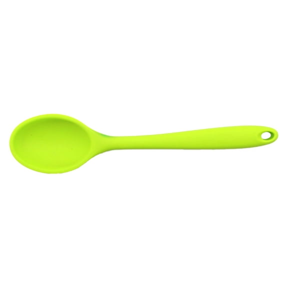 8 Inch Silicone Spoon,Silicone Serving Spoons,Heat Resistant Kitchen Cooking Spoon for Serving,Mixing and Stirring,Soup Spoon,Non Stick Kitchen Basting Utensils,Dishwasher Safe(7.87")(Green)