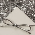 thumbnail image 1 of 8 Inch Silver Metallic Stretch Loops With Bow - 100 Pack, 1 of 1
